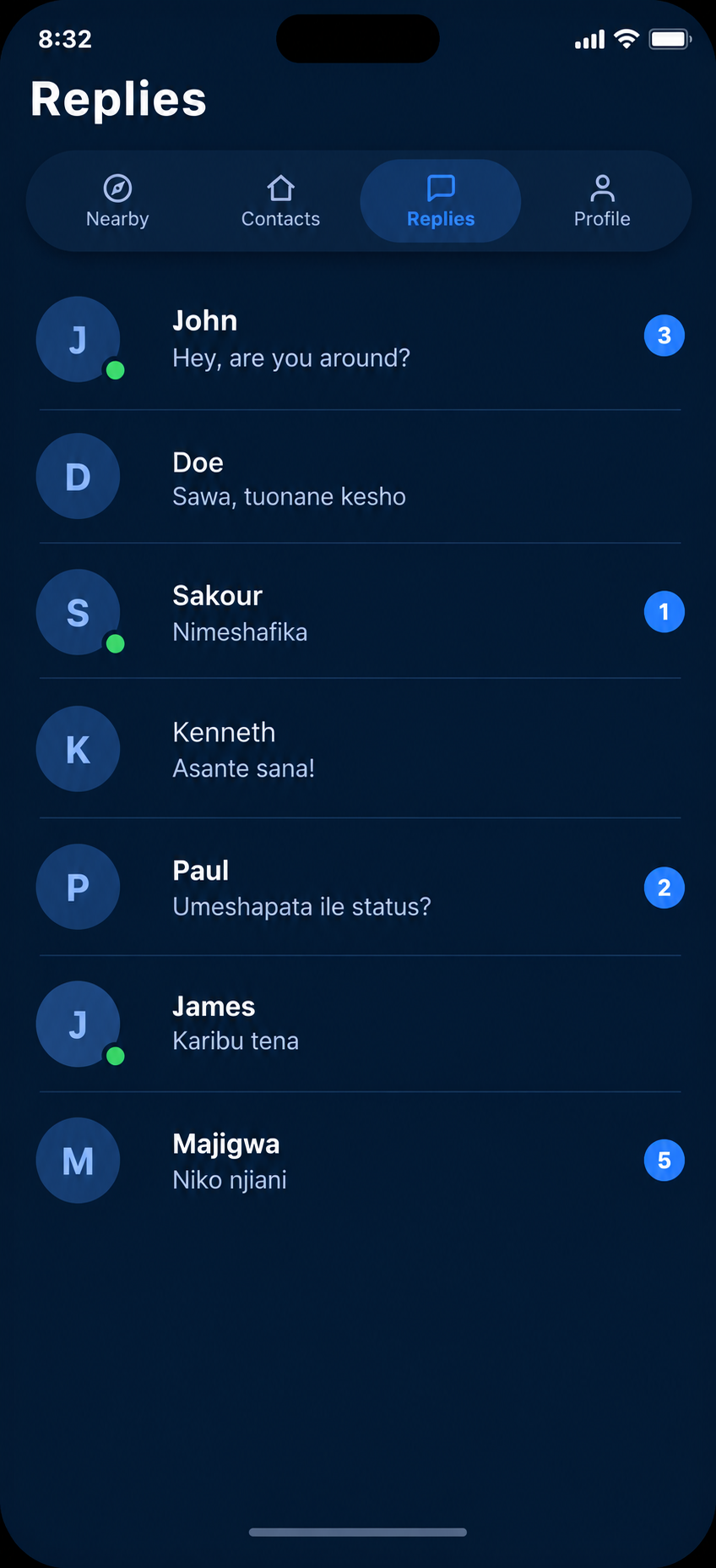 Quta app — nearby discovery